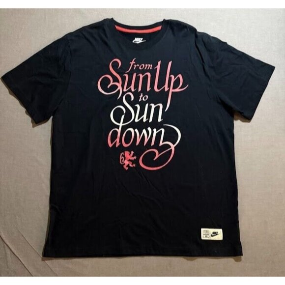 Lebron James Nike Sun Up To Sun Down Mens‎ 2XL Black Short Sleeve Tee. - Picture 1 of 11